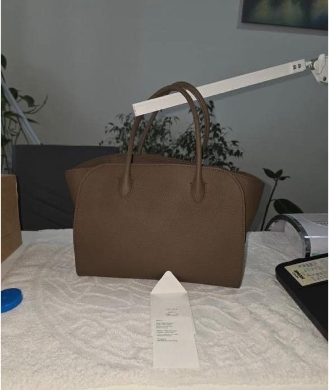 THE ROW Коричневая кожаная сумка тоут, фото 4