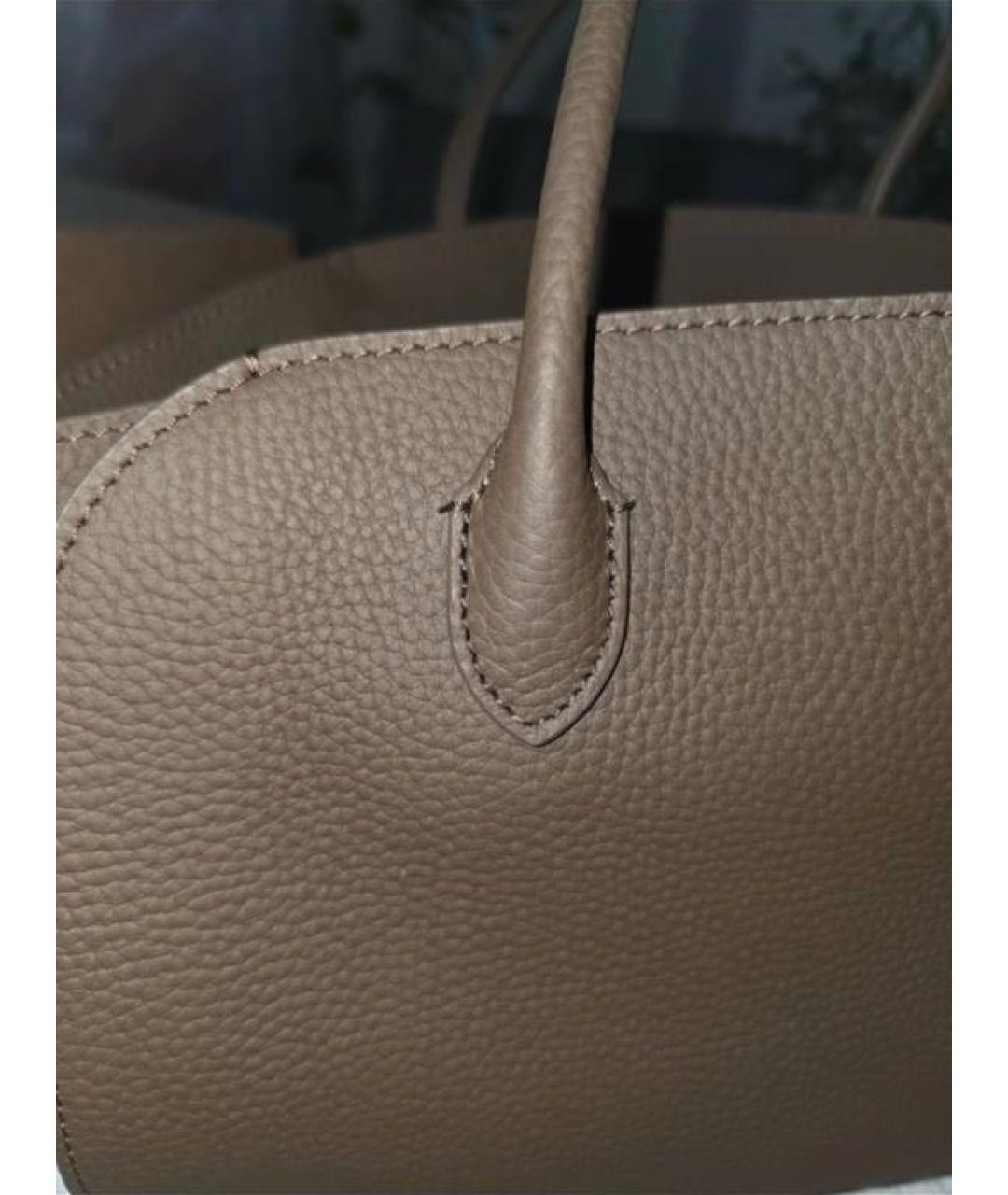 THE ROW Коричневая кожаная сумка тоут, фото 8