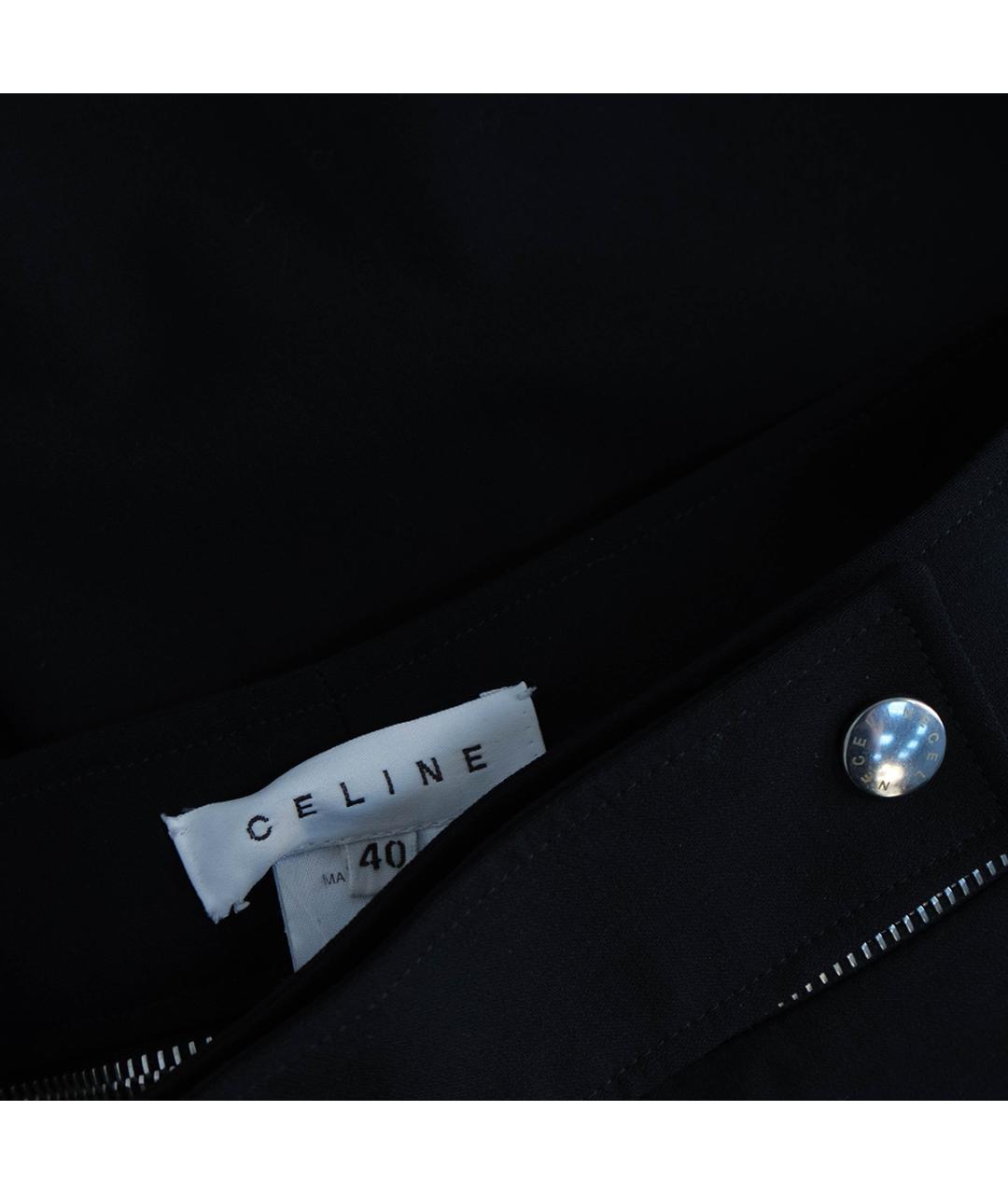 CELINE Черные шерстяные брюки широкие, фото 4