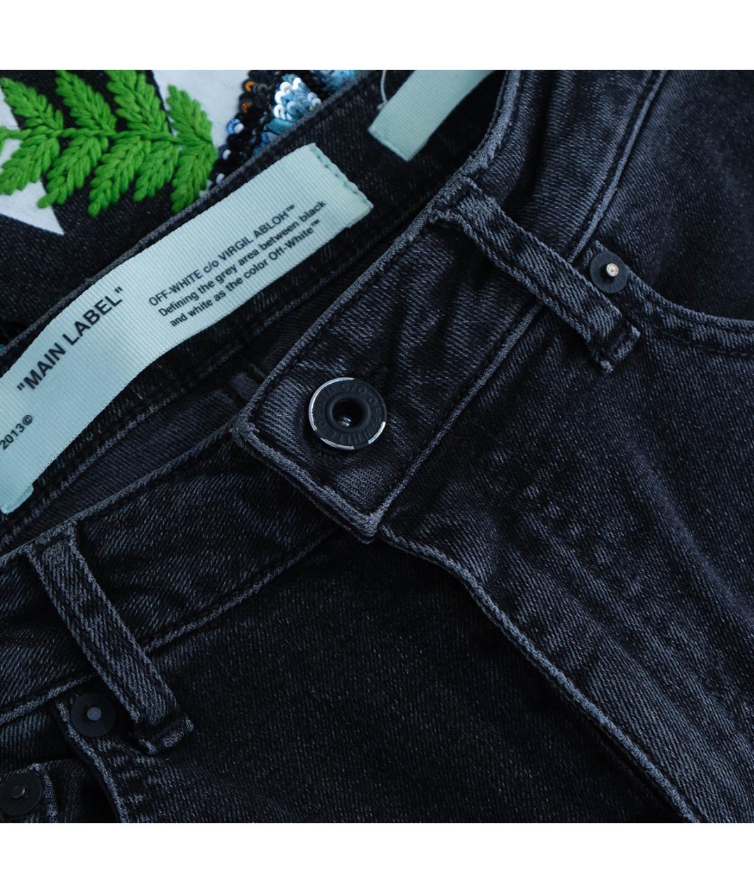 OFF-WHITE Серые хлопковые джинсы слим, фото 3