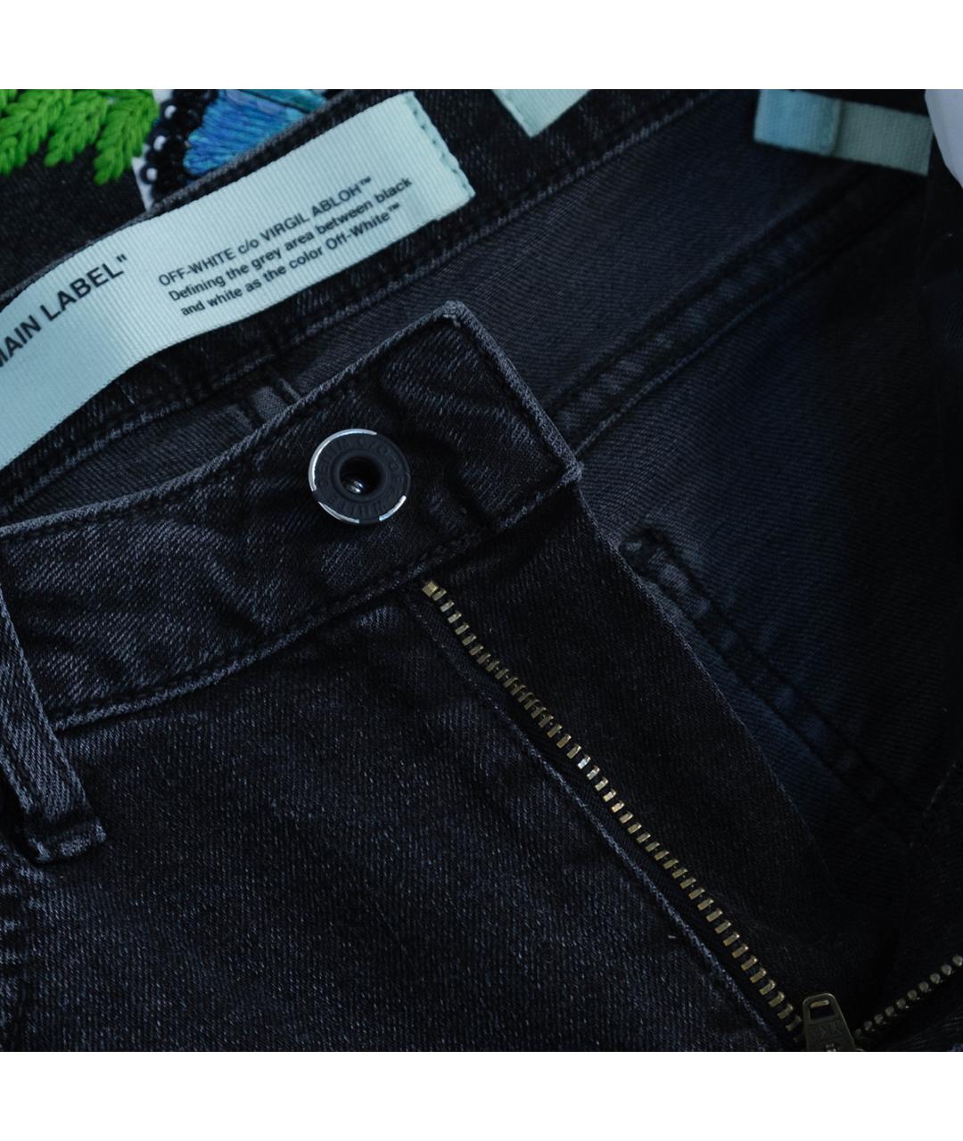 OFF-WHITE Серые хлопковые джинсы слим, фото 4