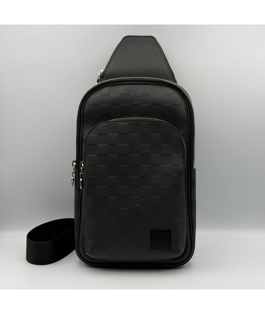 LOUIS VUITTON Черная кожаная сумка на плечо, фото 4