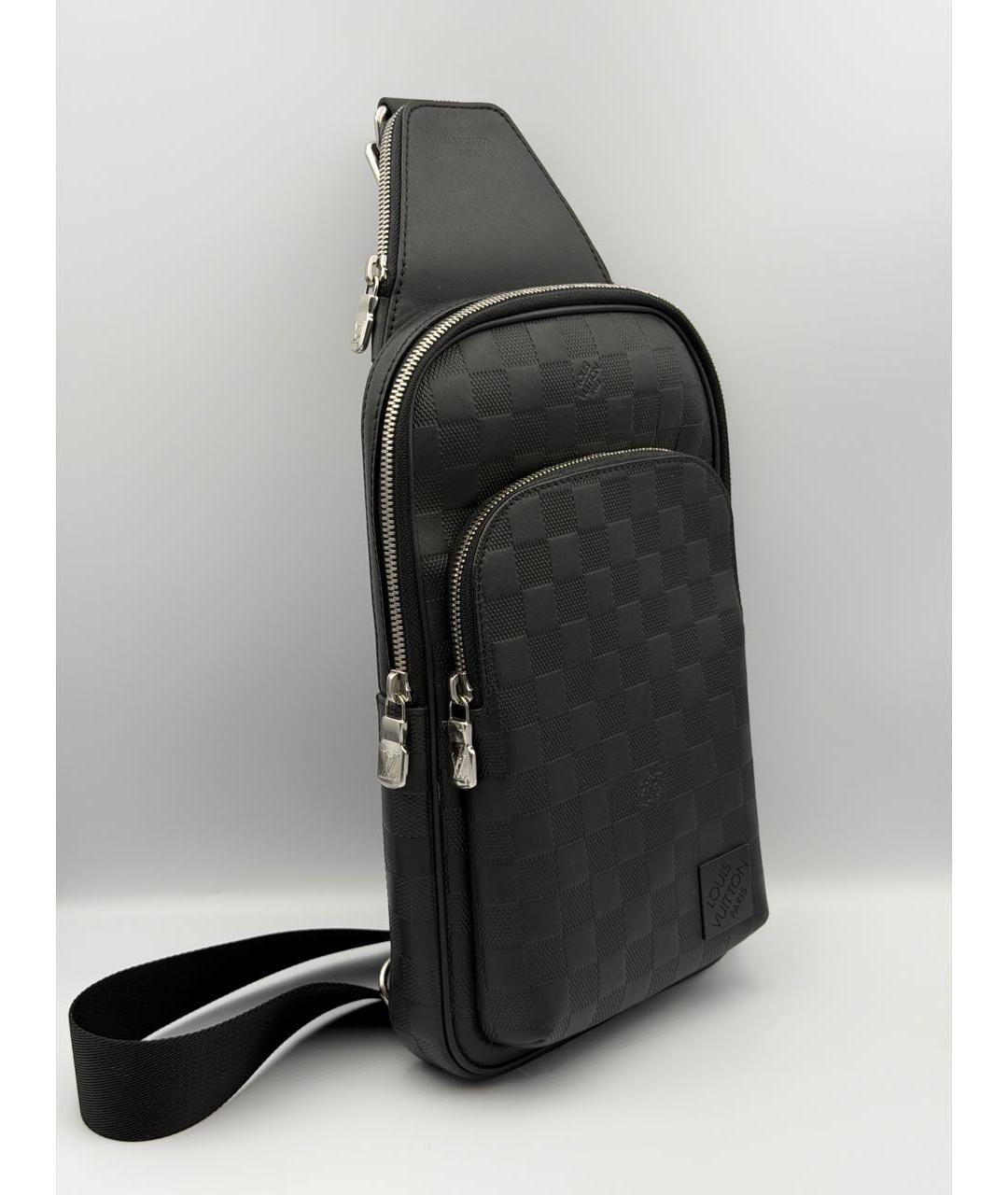 LOUIS VUITTON Черная кожаная сумка на плечо, фото 2