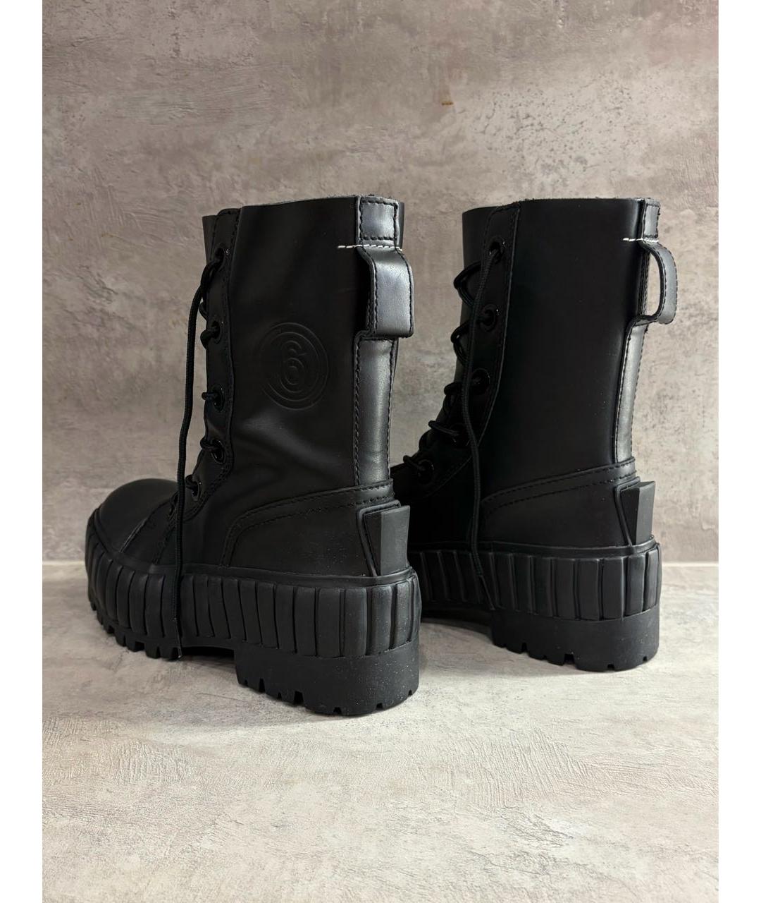 MM6 MAISON MARGIELA Черные кожаные ботинки, фото 7