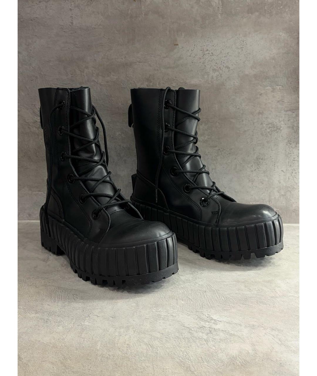 MM6 MAISON MARGIELA Черные кожаные ботинки, фото 2