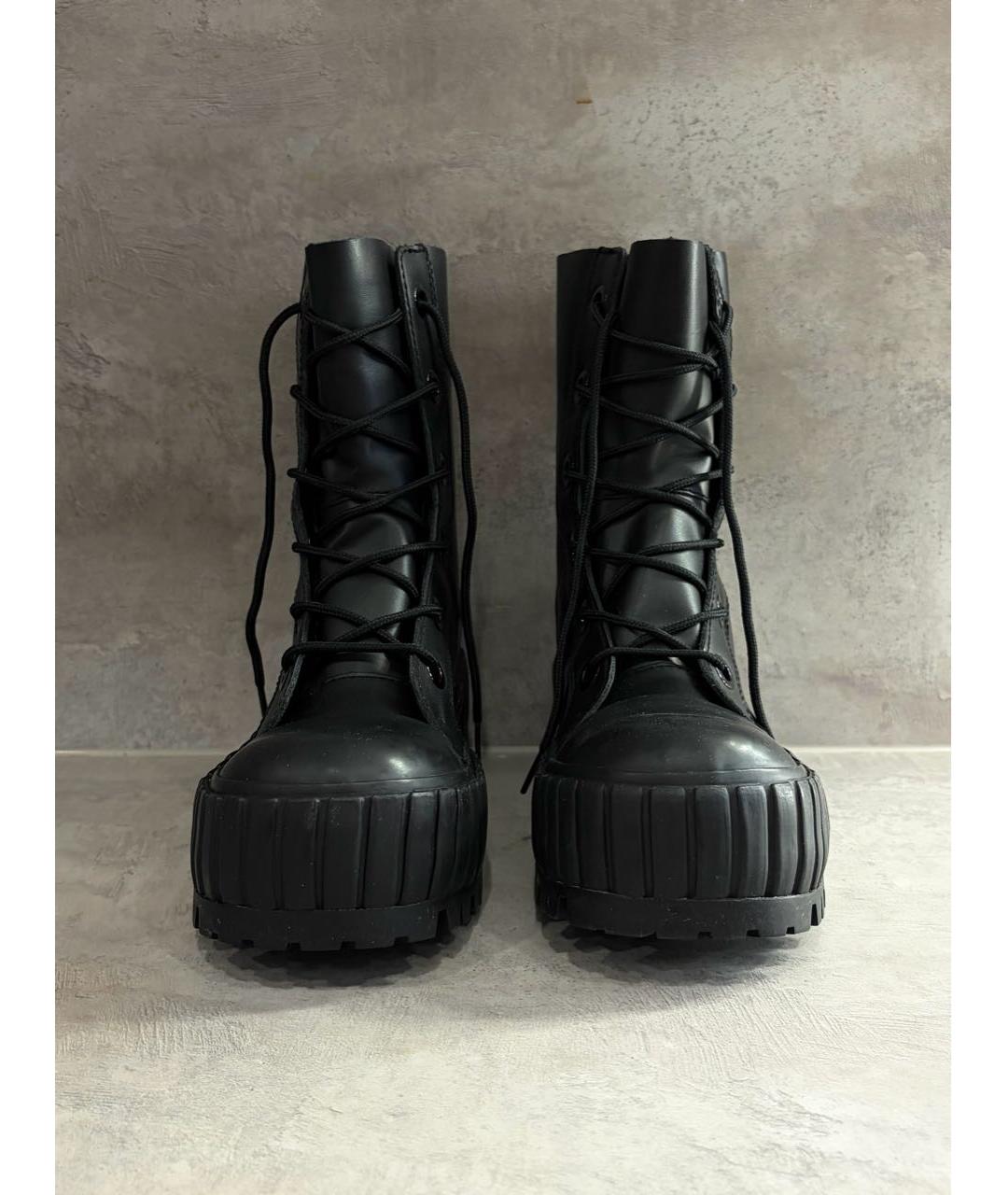 MM6 MAISON MARGIELA Черные кожаные ботинки, фото 5