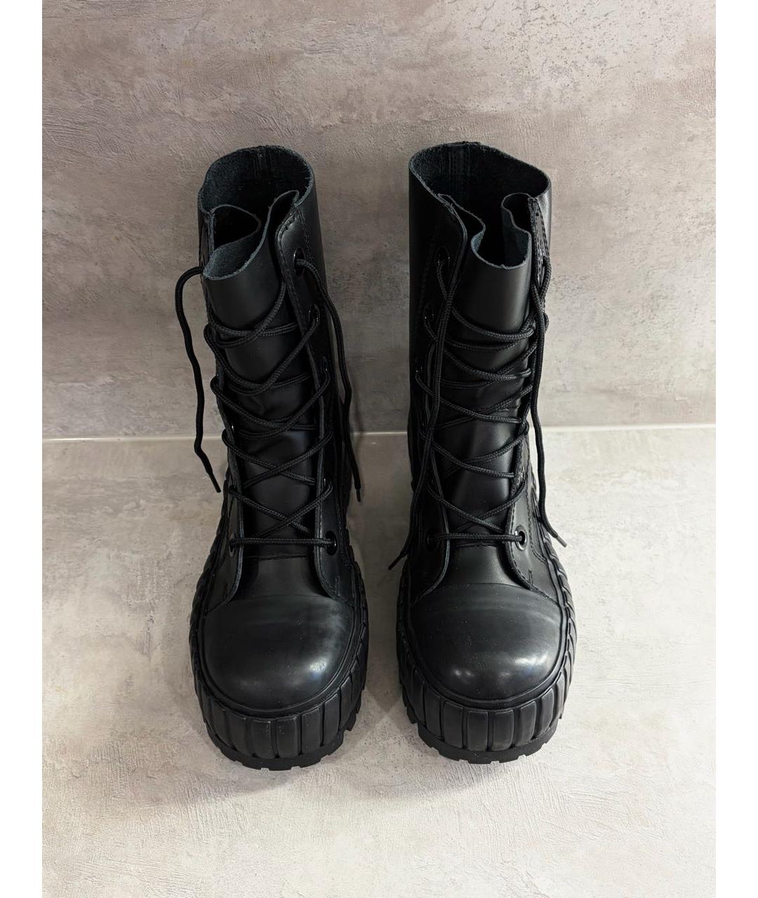 MM6 MAISON MARGIELA Черные кожаные ботинки, фото 4