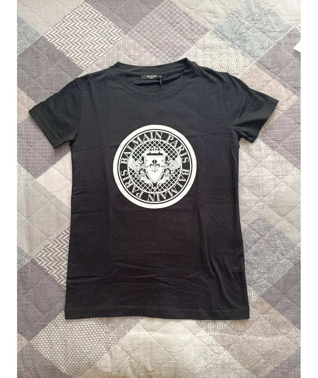 BALMAIN Черная хлопковая детская футболка, фото 3
