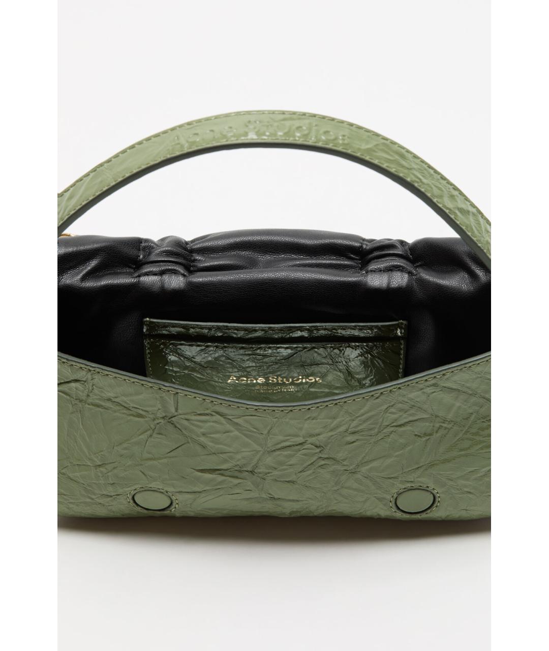 ACNE STUDIOS Зеленая кожаная сумка через плечо, фото 5