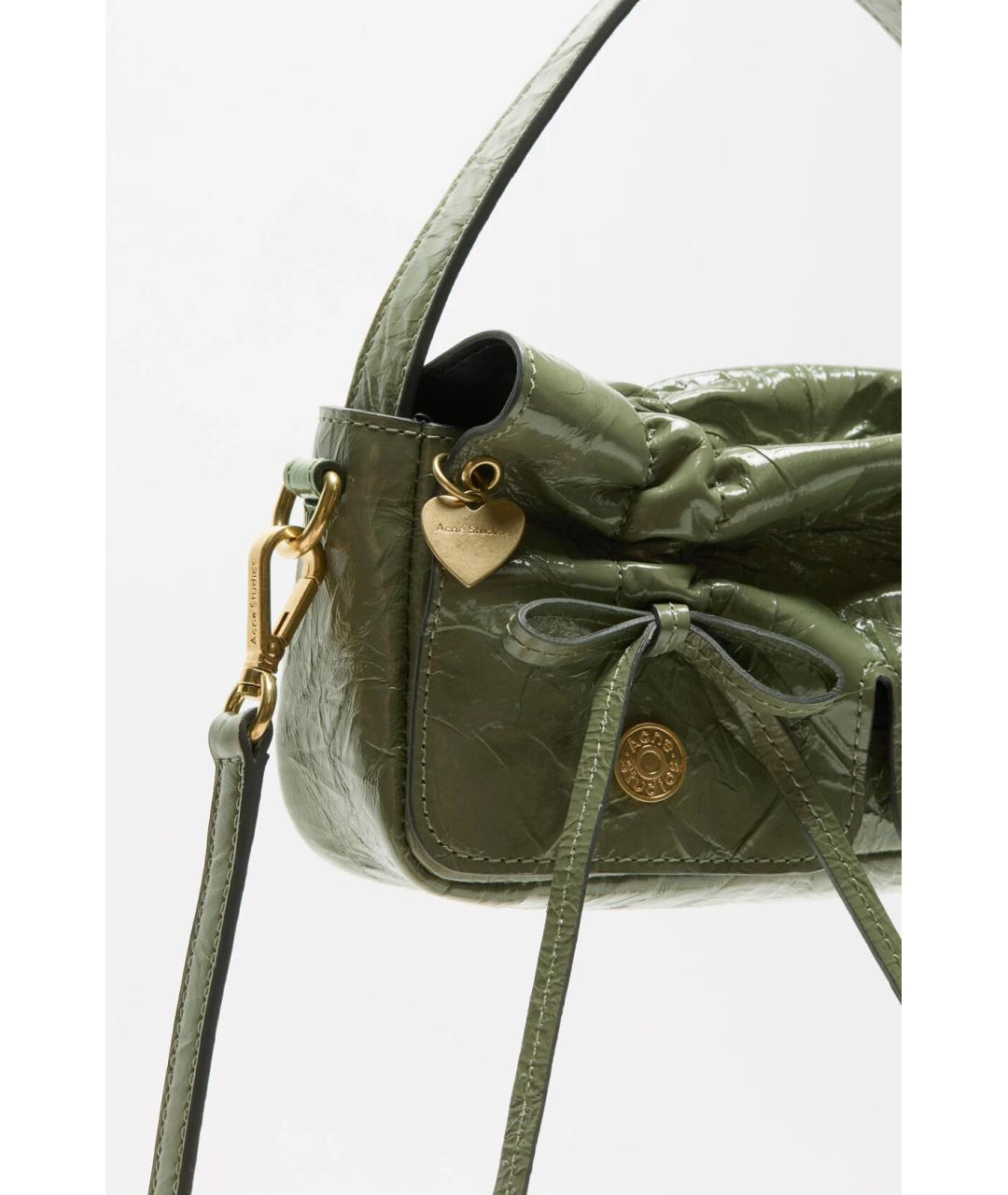 ACNE STUDIOS Зеленая кожаная сумка через плечо, фото 6