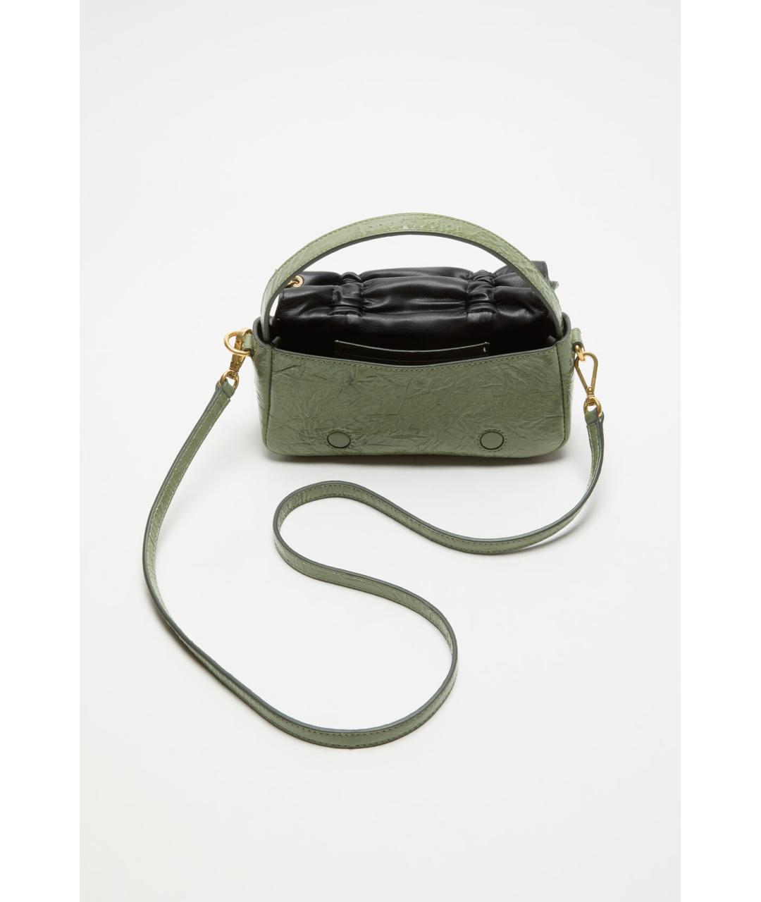 ACNE STUDIOS Зеленая кожаная сумка через плечо, фото 4