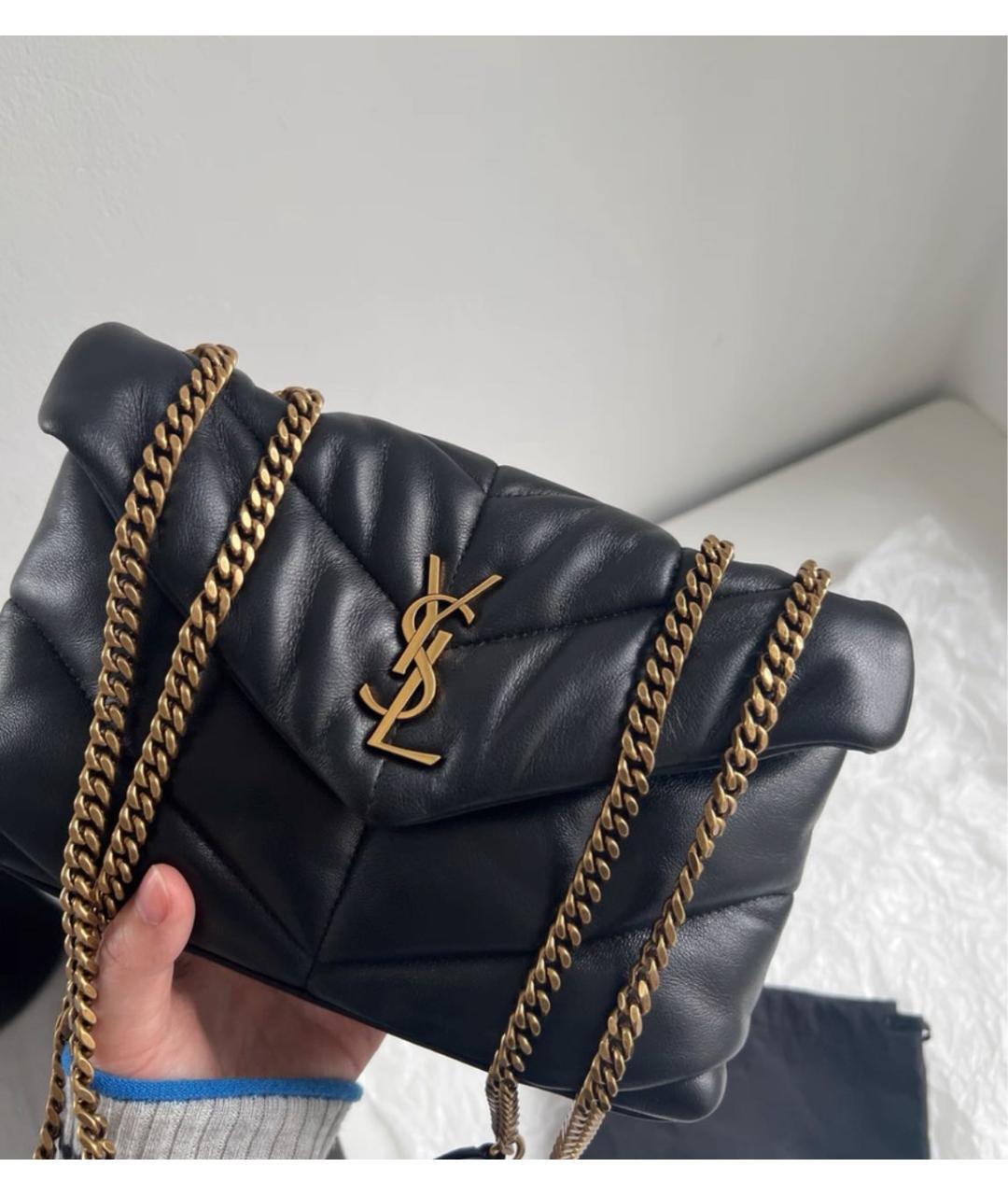 SAINT LAURENT Черная кожаная сумка через плечо, фото 3