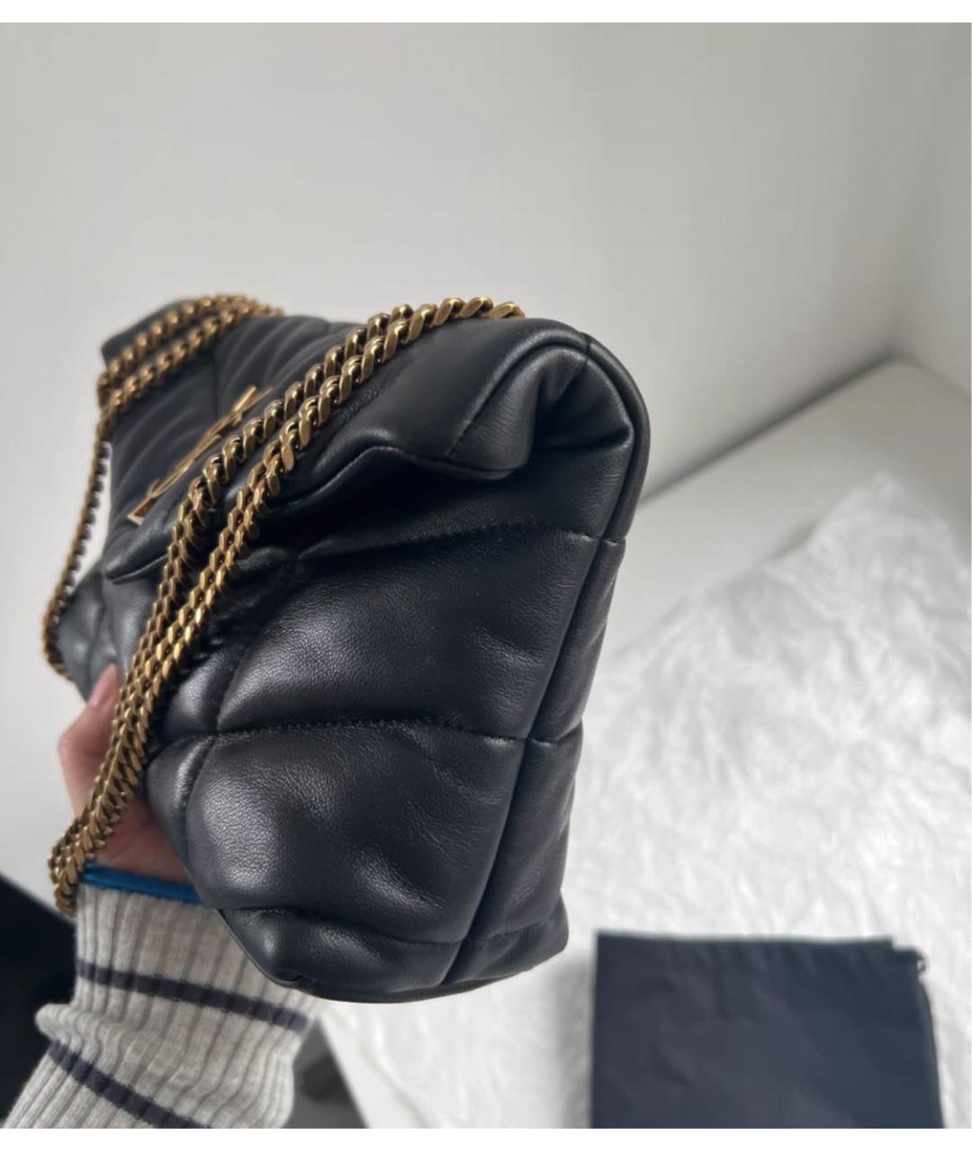 SAINT LAURENT Черная кожаная сумка через плечо, фото 4