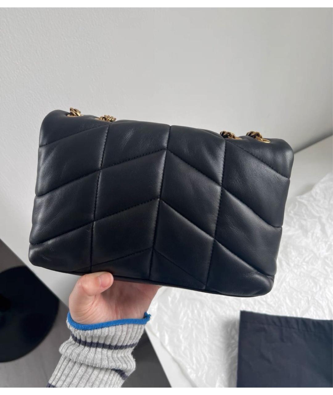 SAINT LAURENT Черная кожаная сумка через плечо, фото 5