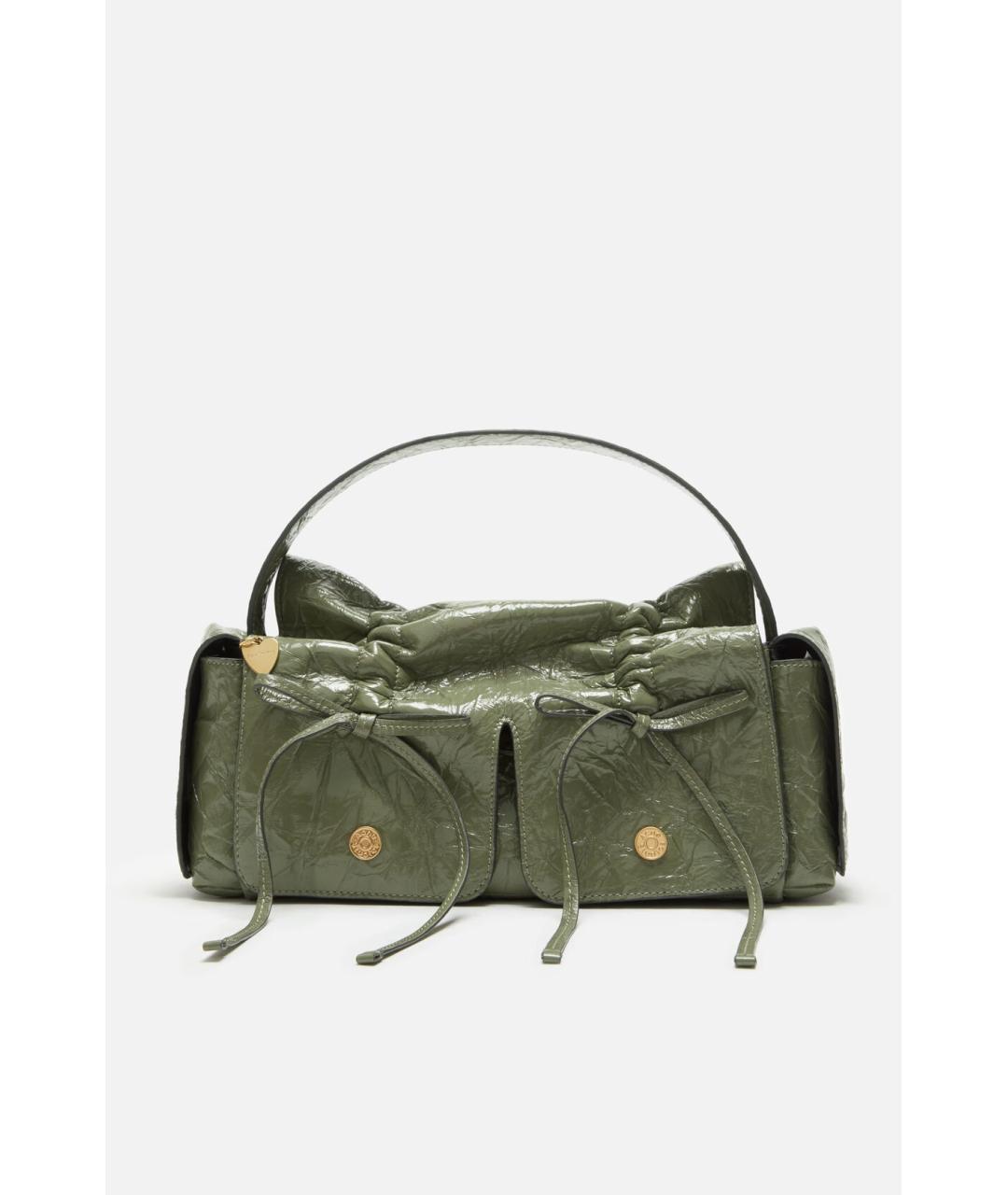 ACNE STUDIOS Зеленая кожаная сумка с короткими ручками, фото 8