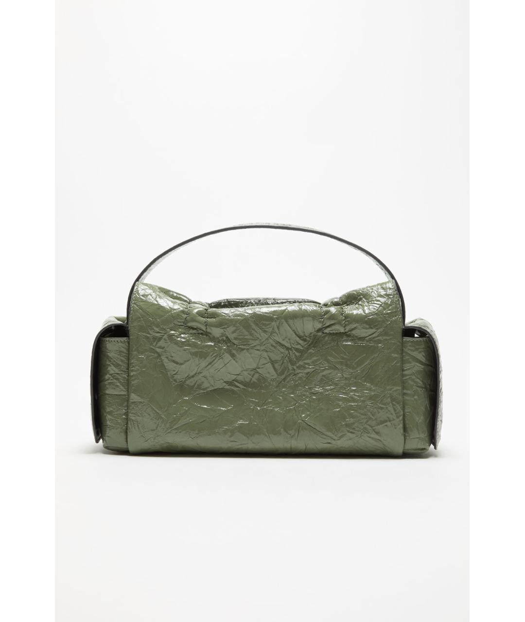 ACNE STUDIOS Зеленая кожаная сумка с короткими ручками, фото 5