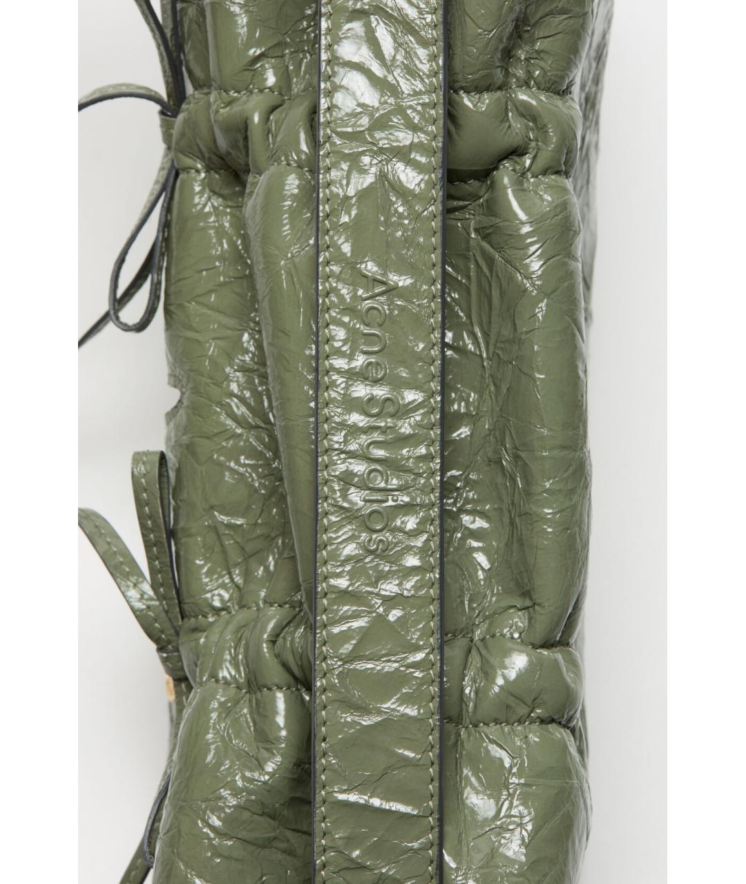 ACNE STUDIOS Зеленая кожаная сумка с короткими ручками, фото 7