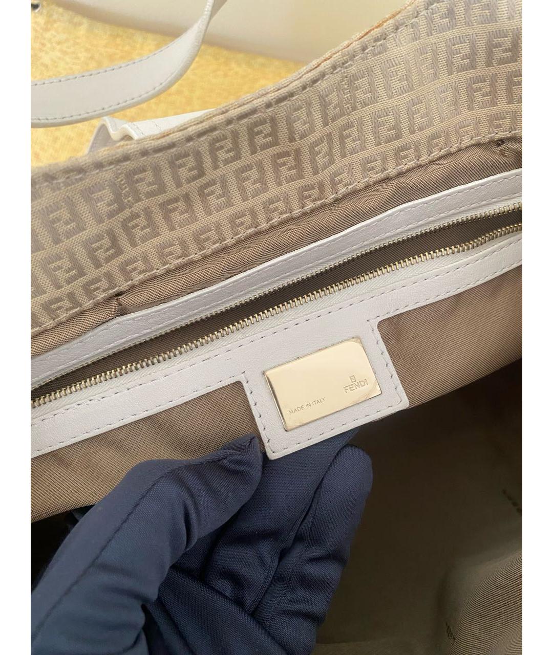 FENDI Бежевая тканевая сумка через плечо, фото 7