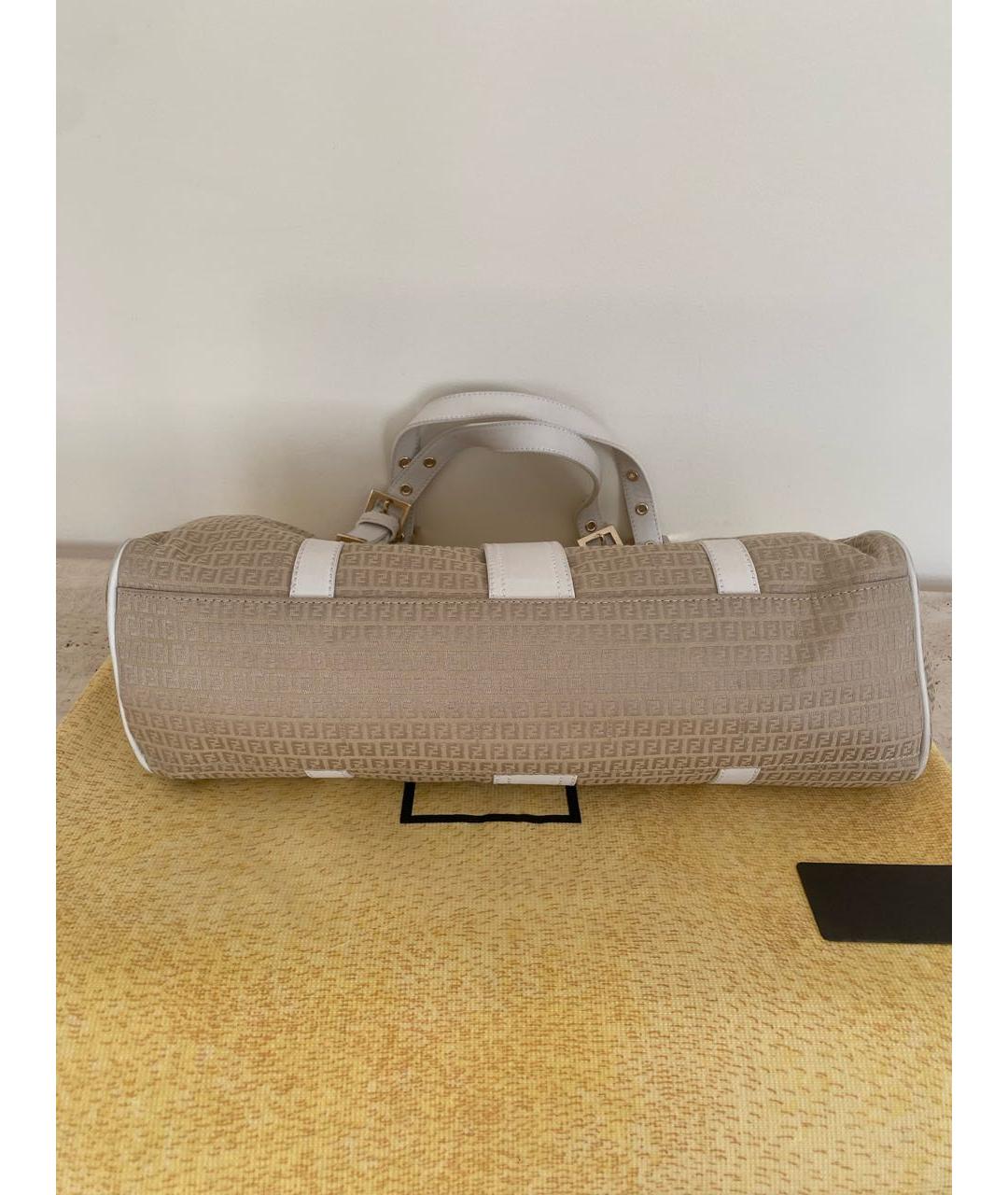 FENDI Бежевая тканевая сумка через плечо, фото 8
