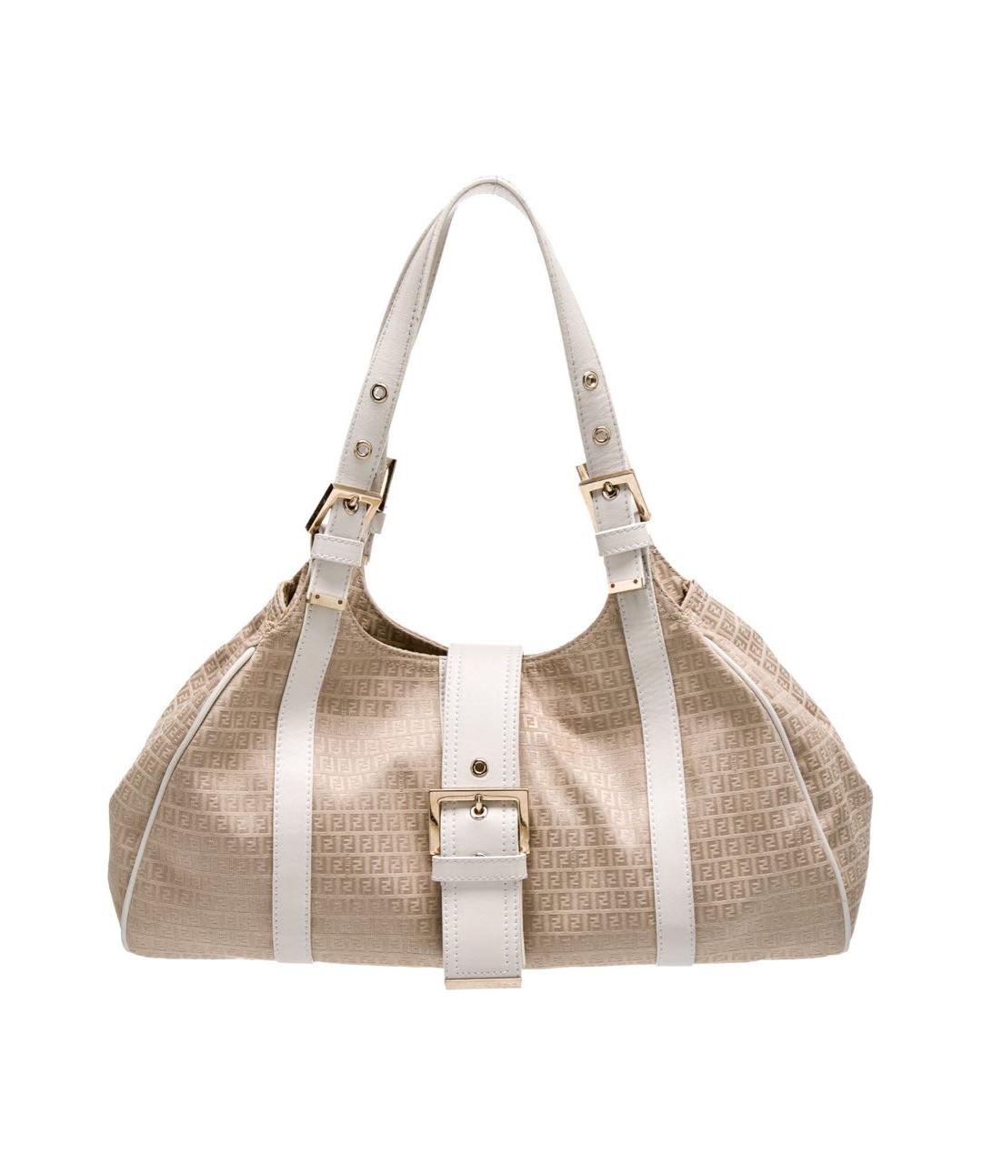 FENDI Бежевая тканевая сумка через плечо, фото 9