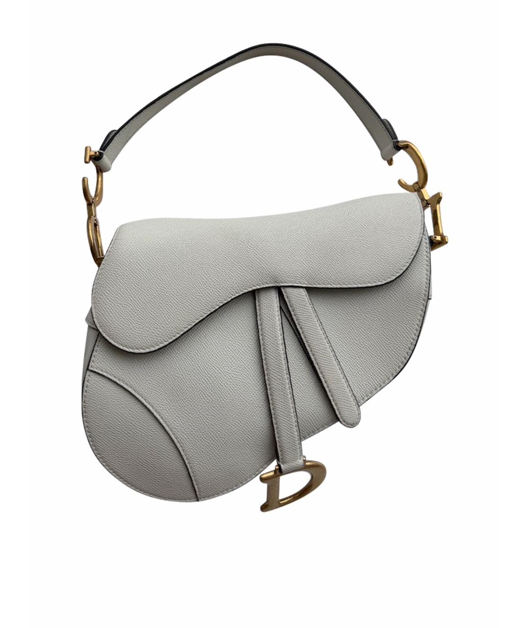 CHRISTIAN DIOR Белая кожаная сумка с короткими ручками, фото 1