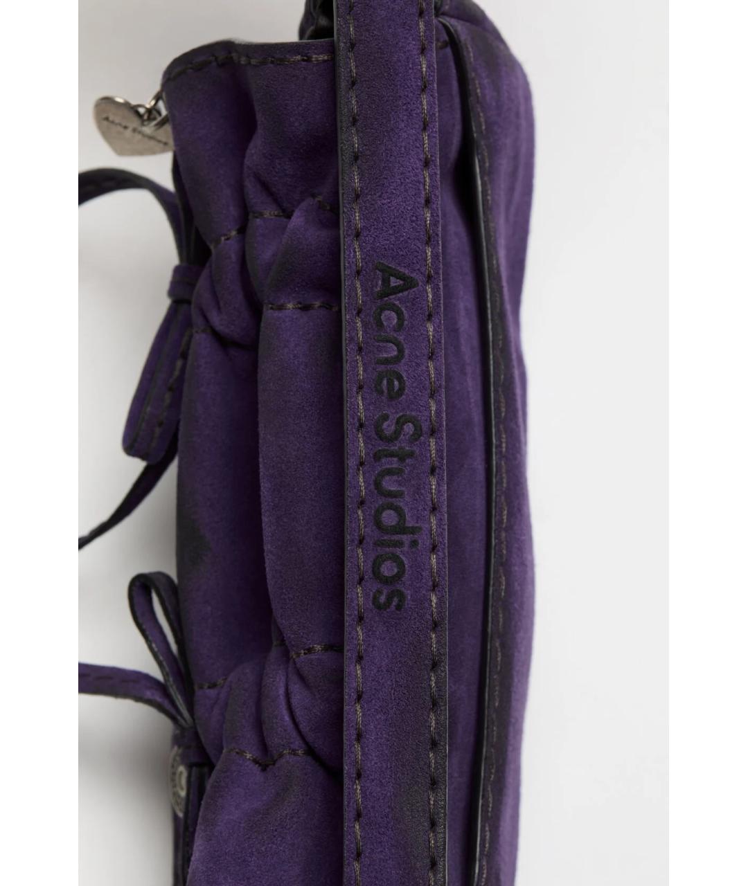 ACNE STUDIOS Фиолетовая замшевая сумка через плечо, фото 5