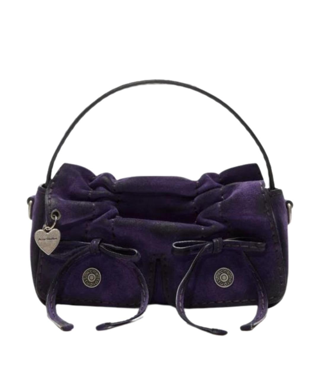 ACNE STUDIOS Фиолетовая замшевая сумка через плечо, фото 1