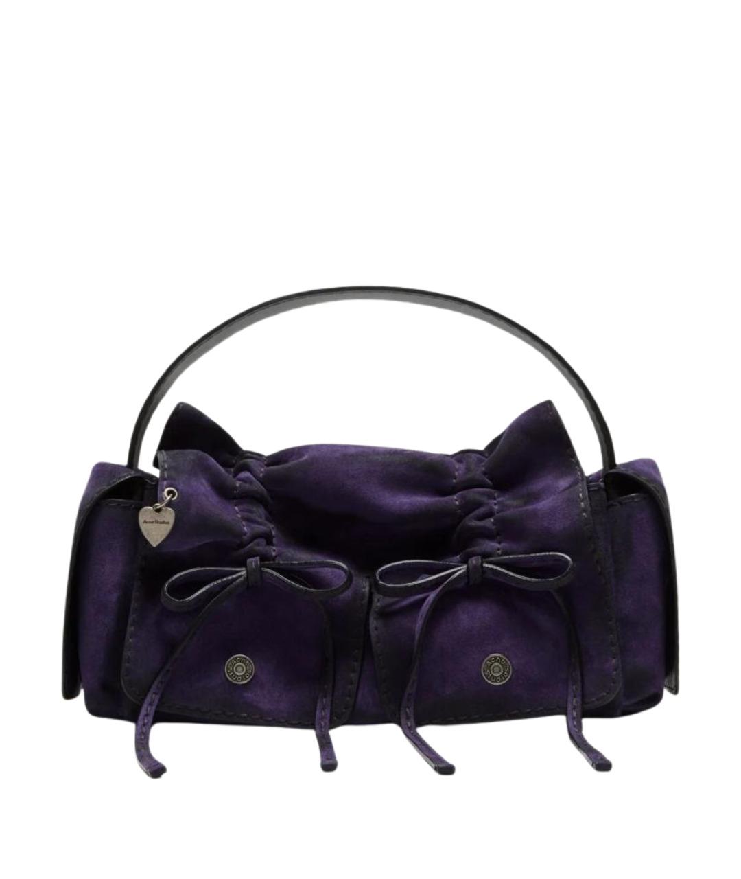 ACNE STUDIOS Фиолетовая замшевая сумка с короткими ручками, фото 1