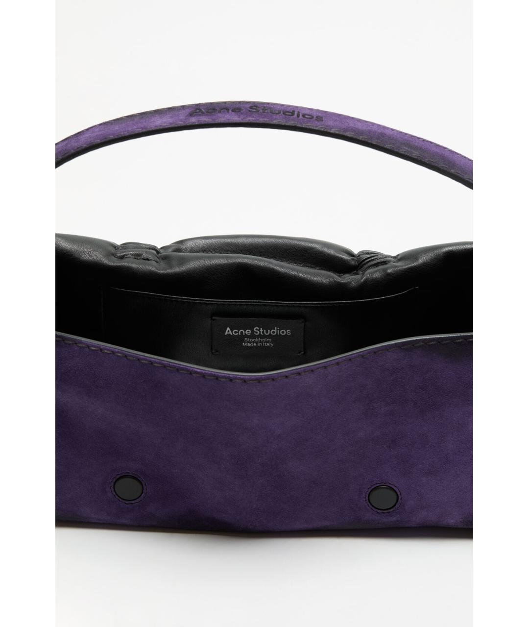 ACNE STUDIOS Фиолетовая замшевая сумка с короткими ручками, фото 4