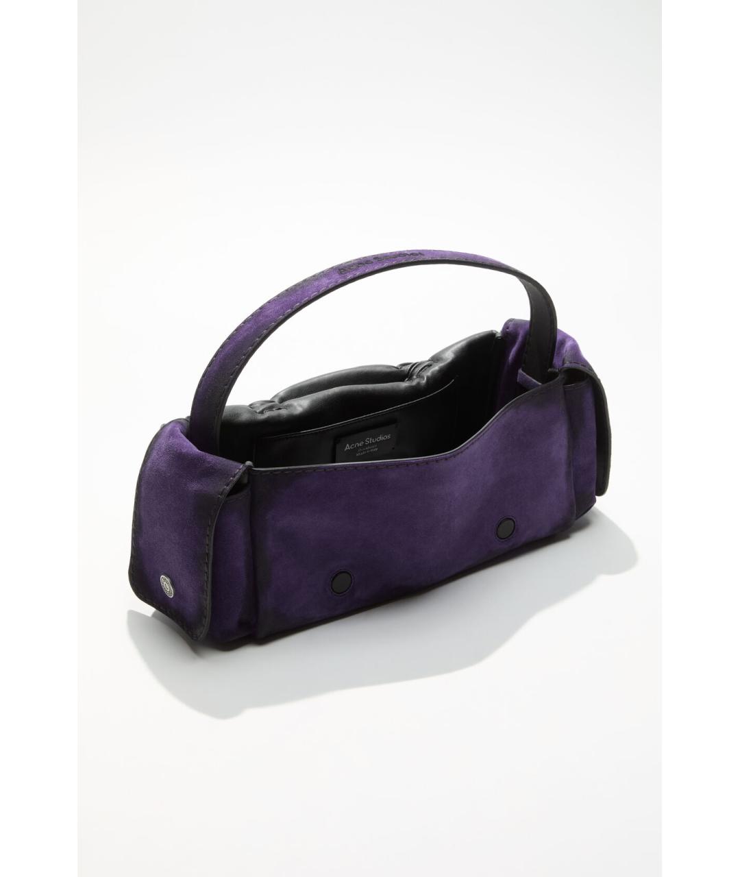 ACNE STUDIOS Фиолетовая замшевая сумка с короткими ручками, фото 2