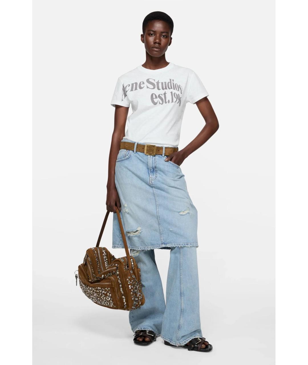 ACNE STUDIOS Коричневая замшевая сумка с короткими ручками, фото 4