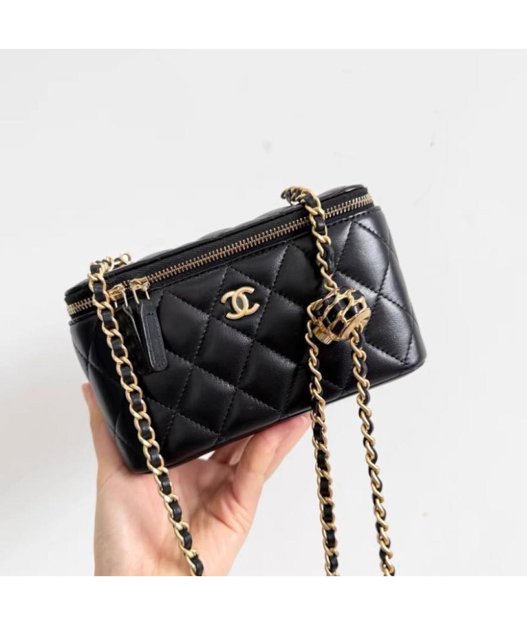 CHANEL Черная кожаная сумка через плечо, фото 2