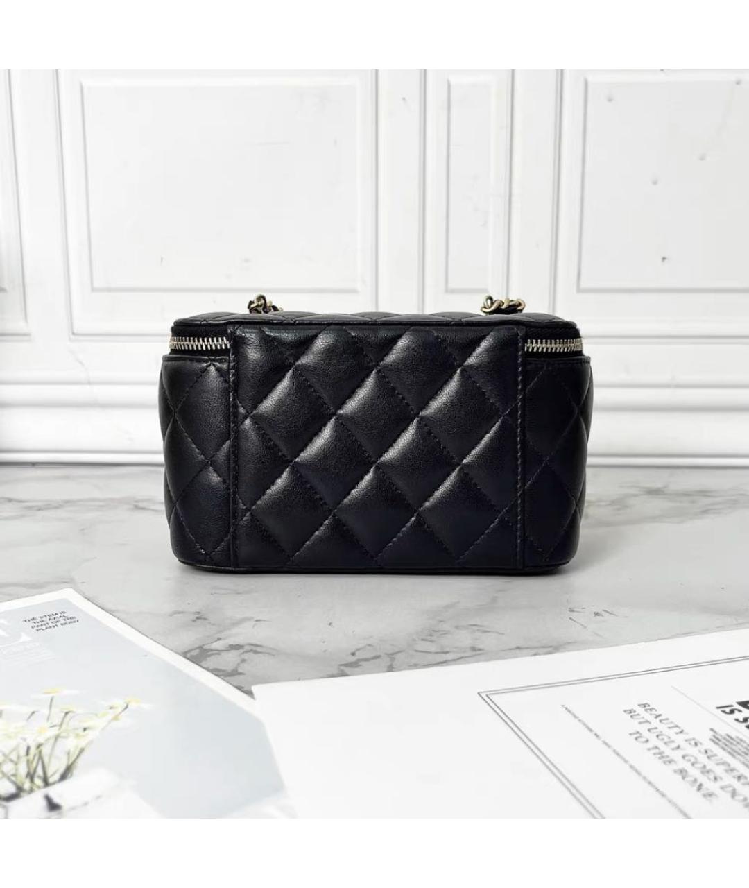 CHANEL Черная кожаная сумка через плечо, фото 5