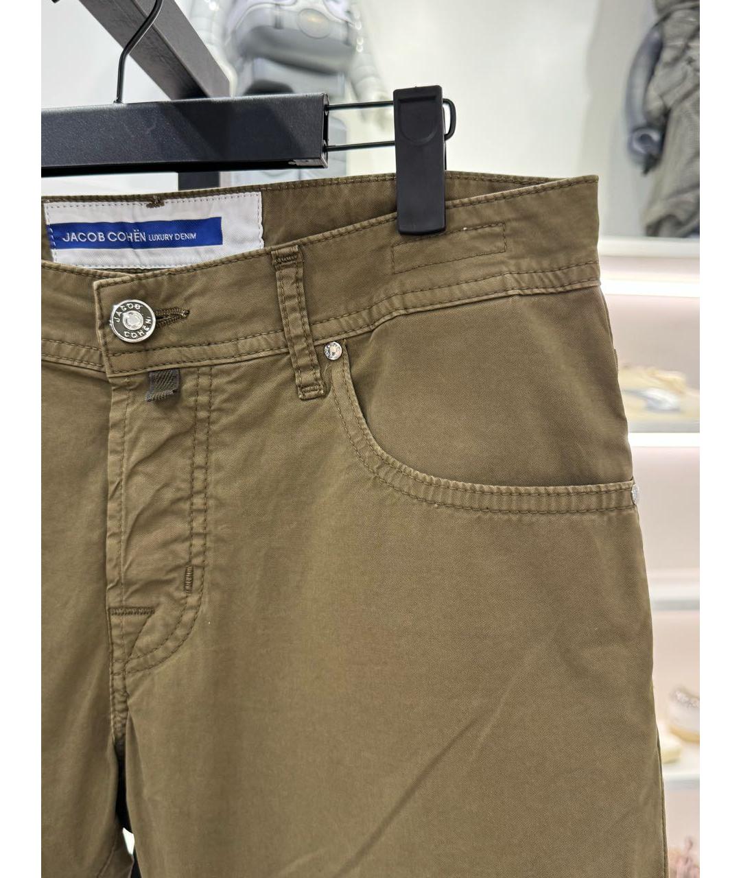 JACOB COHEN Хаки хлопковые повседневные брюки, фото 5