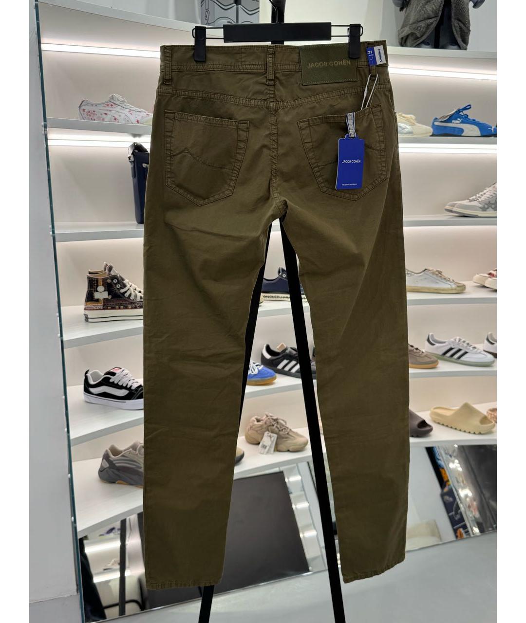 JACOB COHEN Хаки хлопковые повседневные брюки, фото 7