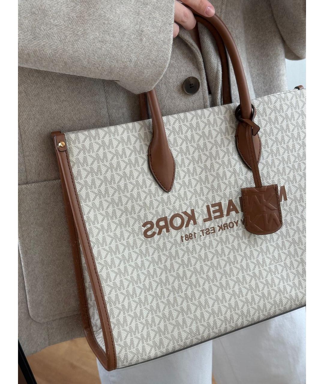 MICHAEL KORS Бежевая сумка тоут, фото 4