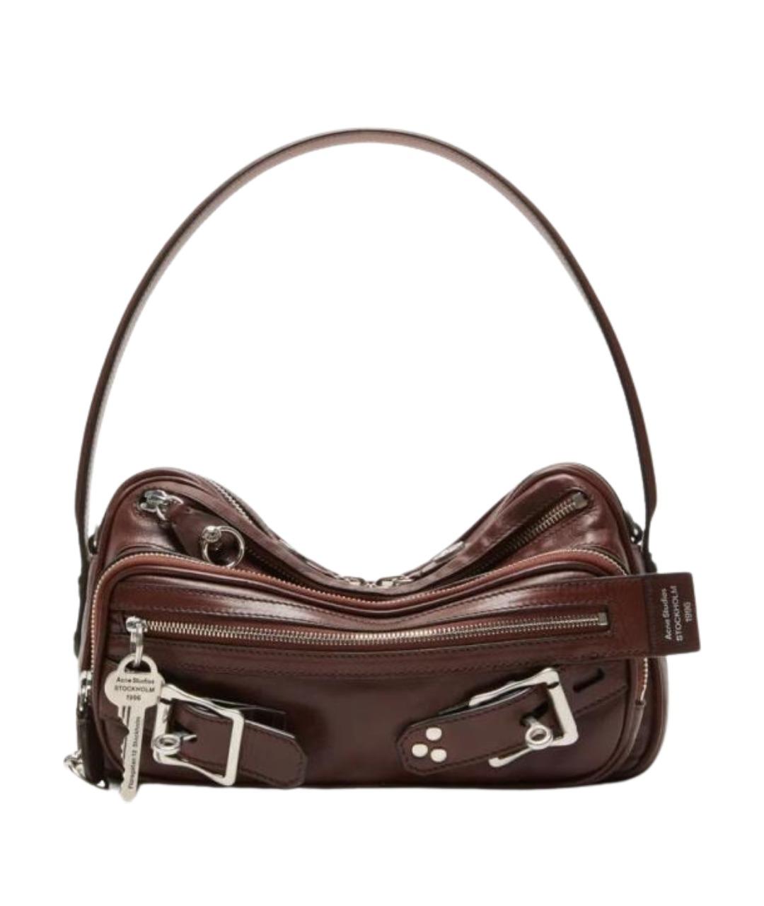 ACNE STUDIOS Коричневая кожаная сумка через плечо, фото 1