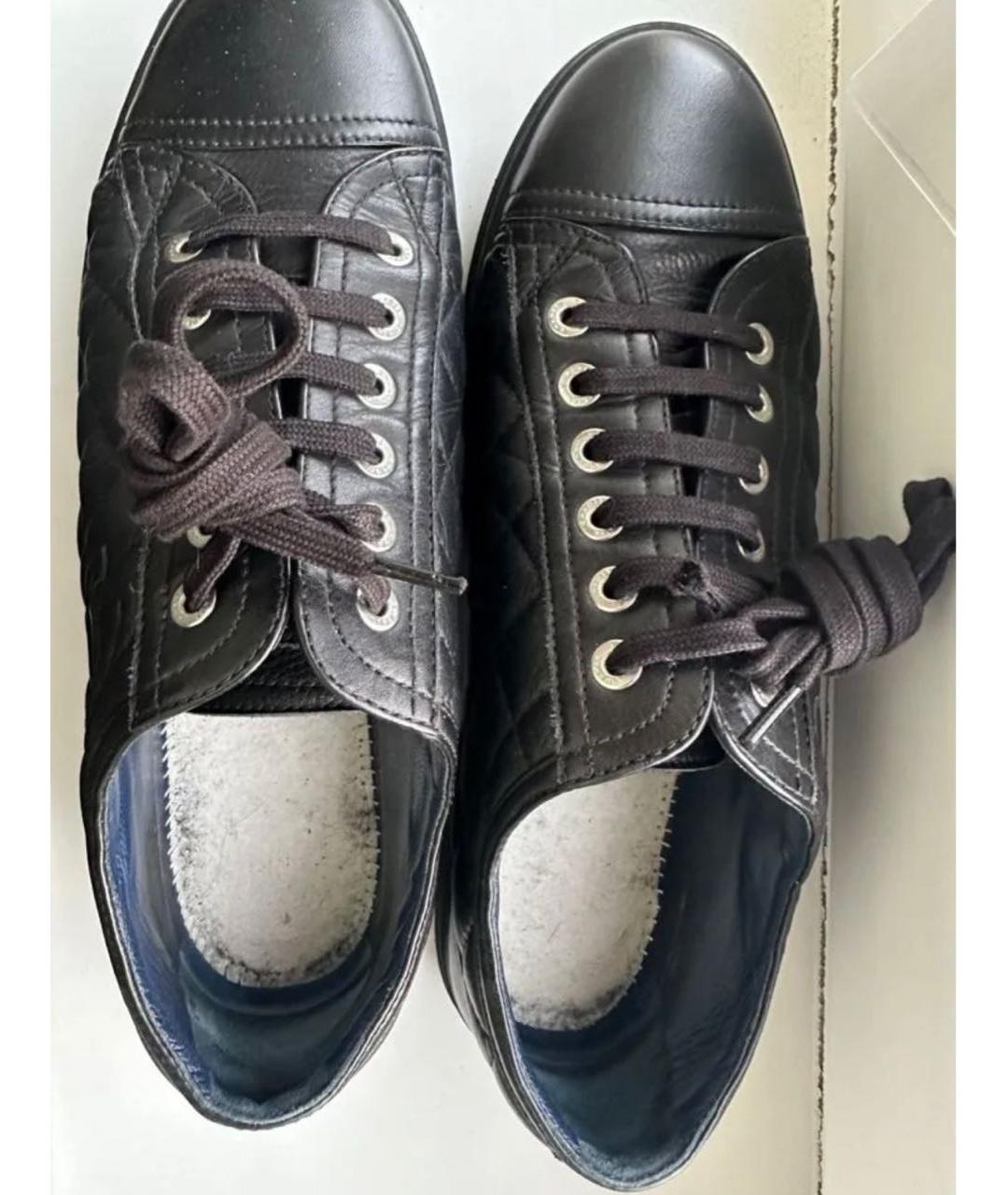 CHANEL Черные кожаные кеды, фото 6