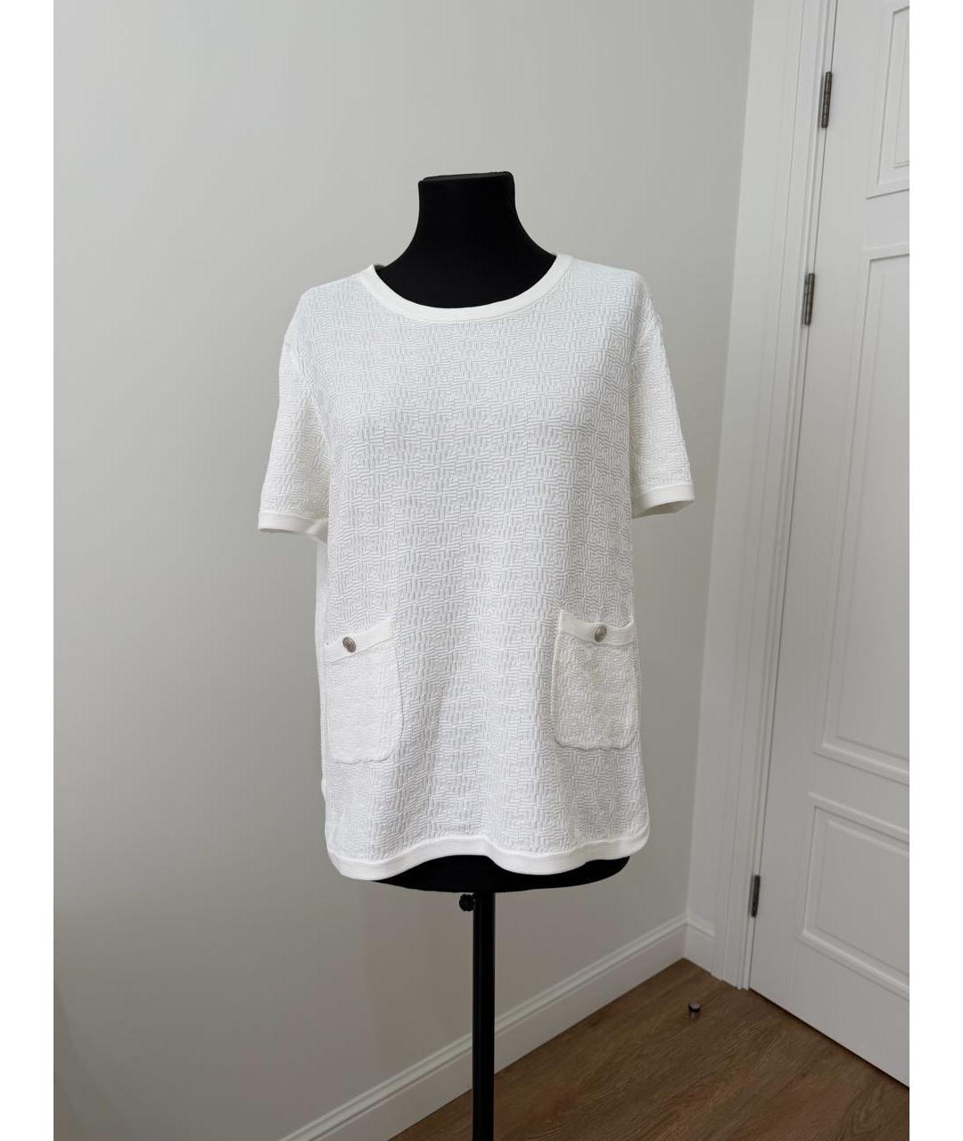 CHANEL Белая хлопковая футболка, фото 7