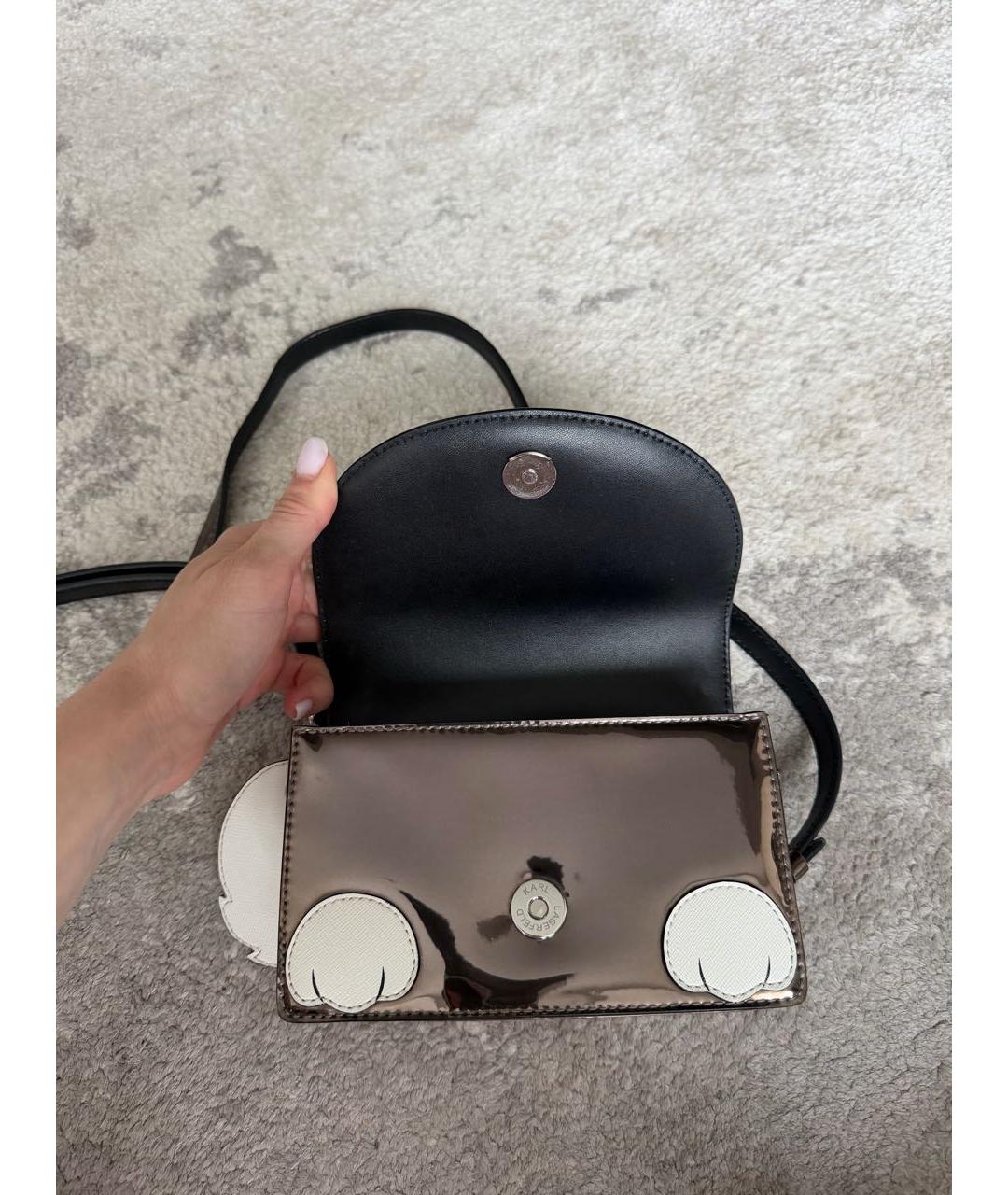 KARL LAGERFELD Белая кожаная сумка через плечо, фото 4