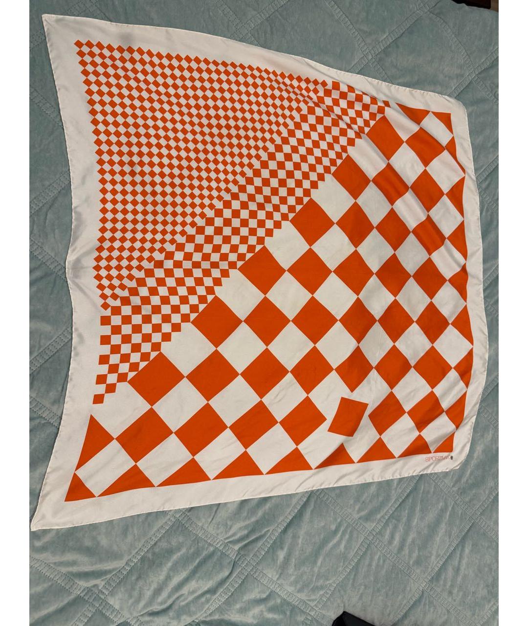 SPORTMAX Оранжевый шелковый платок, фото 5