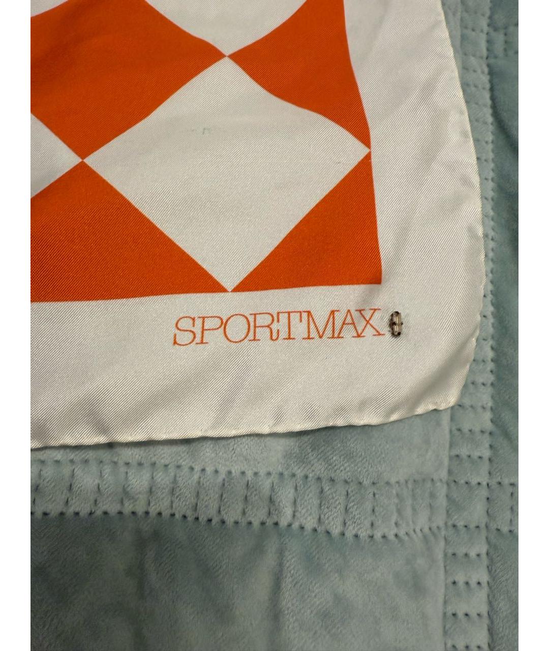 SPORTMAX Оранжевый шелковый платок, фото 2