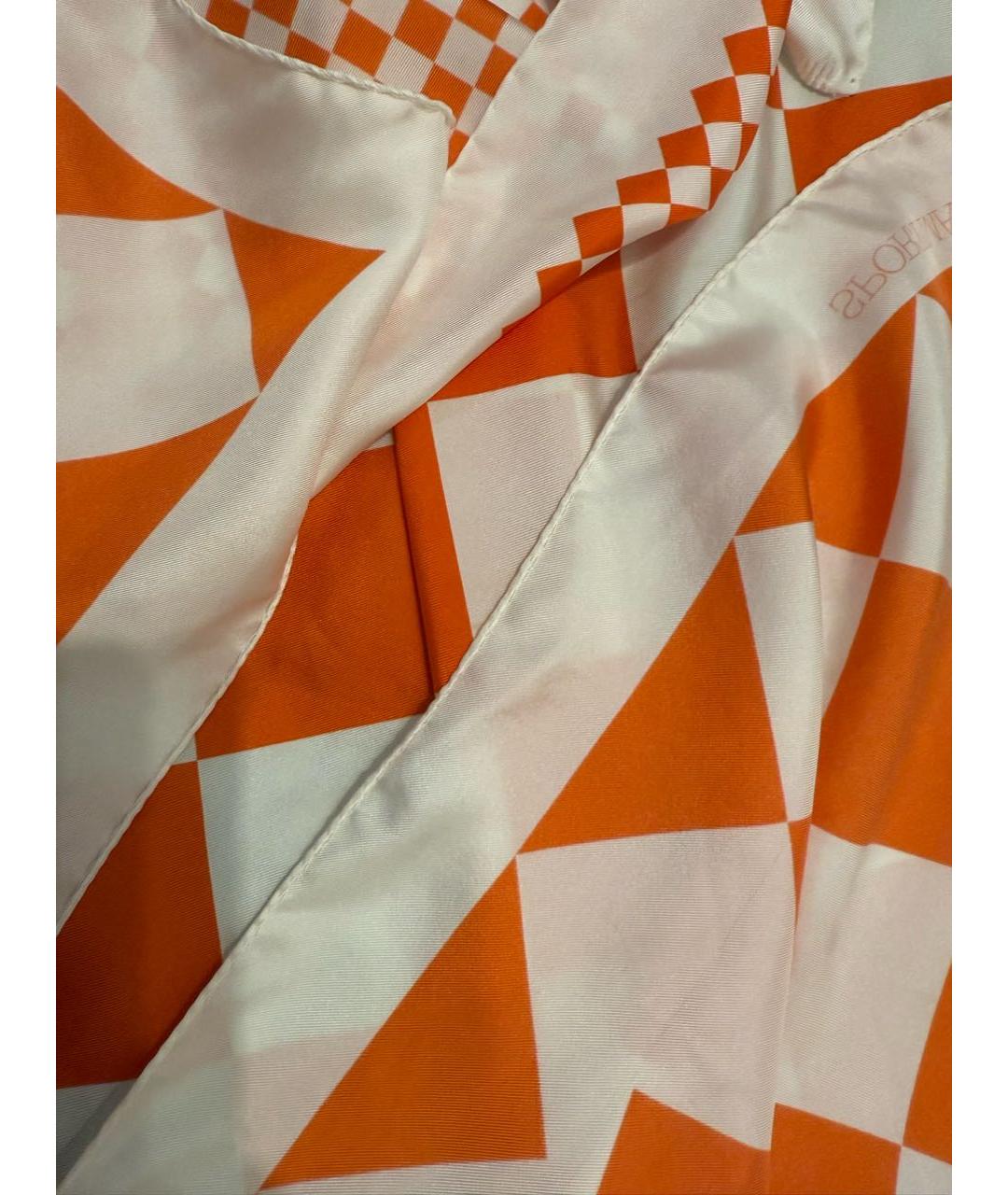 SPORTMAX Оранжевый шелковый платок, фото 3