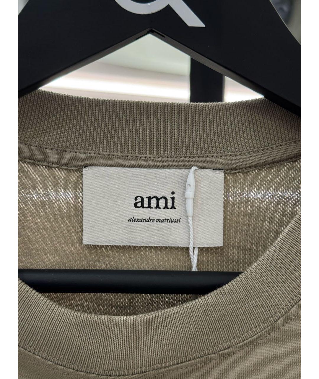 Ami Paris Хаки хлопковая футболка, фото 5