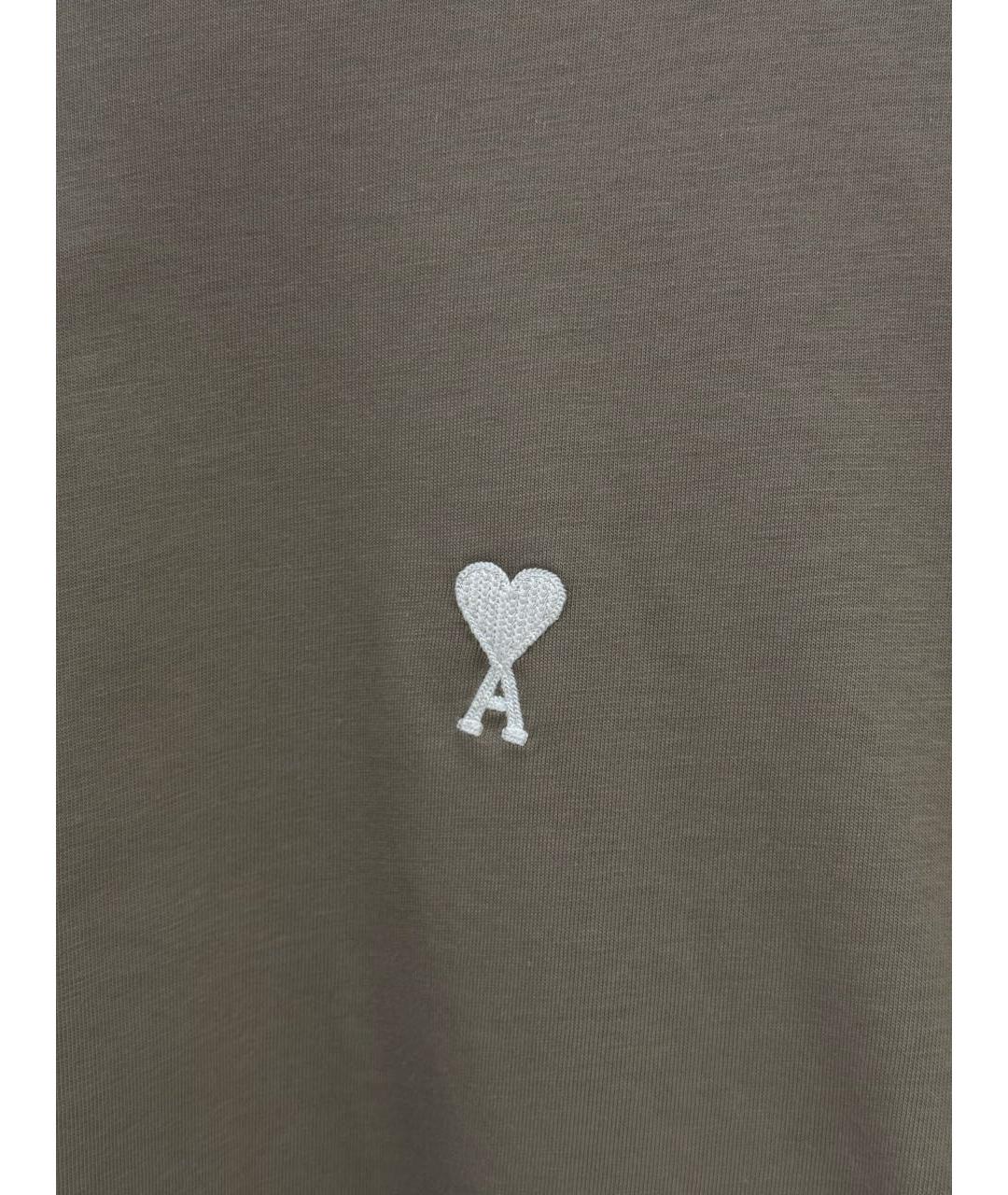 Ami Paris Хаки хлопковая футболка, фото 4