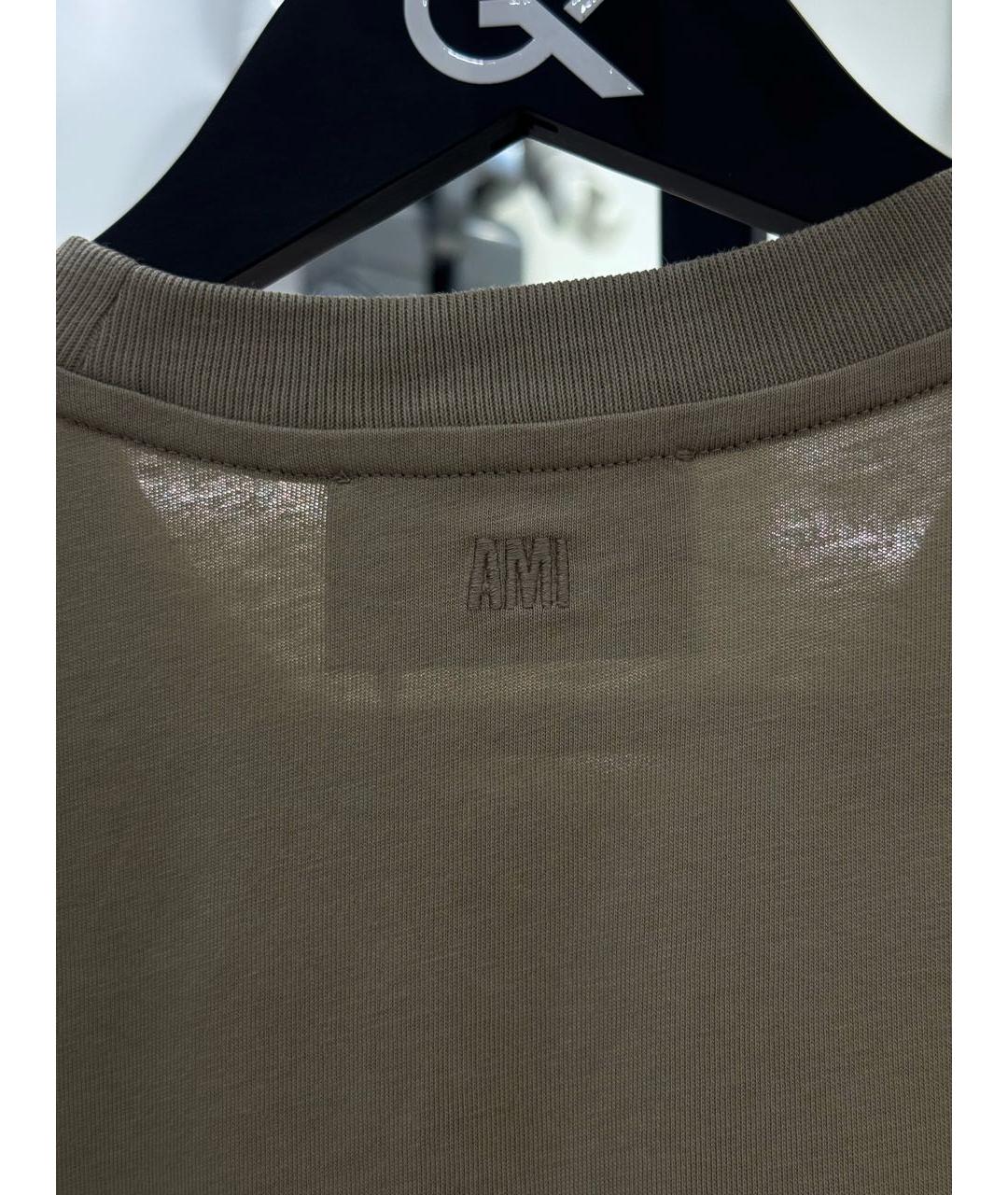 Ami Paris Хаки хлопковая футболка, фото 6