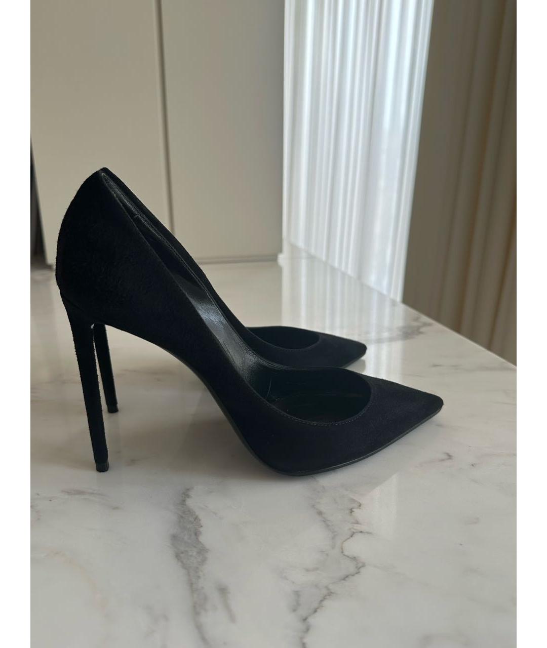 SAINT LAURENT Черные замшевые туфли, фото 7