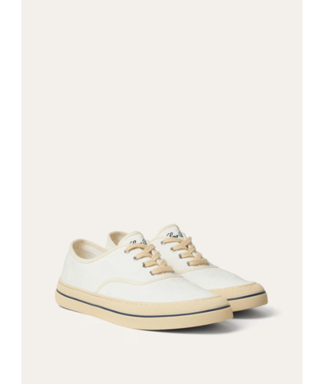 LORO PIANA Белые текстильные кеды, фото 2