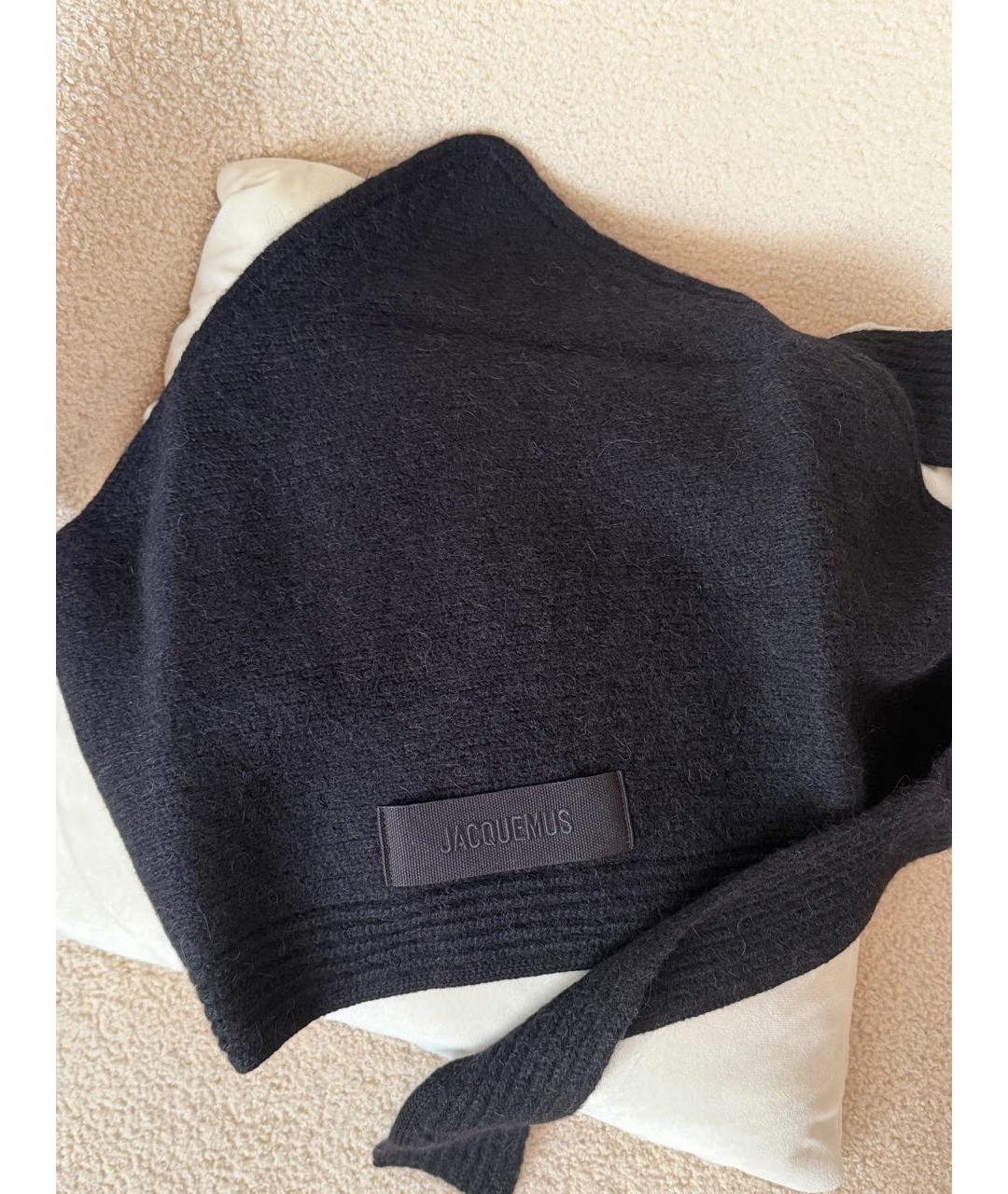 JACQUEMUS Черный кашемировый платок, фото 4