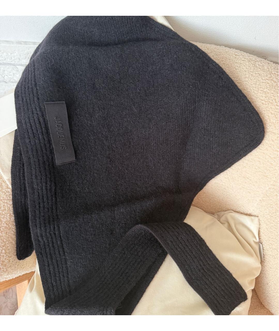 JACQUEMUS Черный кашемировый платок, фото 5